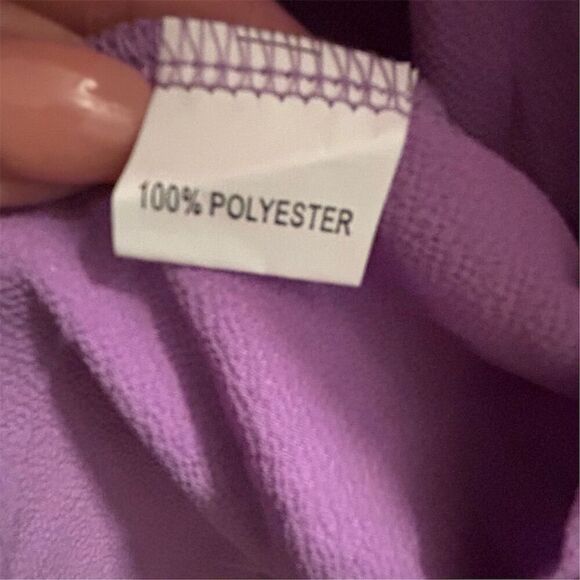 AGQT Women's Medium Purple Tie Front Romper Short Sleeve Casual - Picture 7 of 14